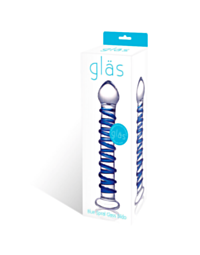 A green backdrop features a grey rocket ship icon surrounded by stars, reminiscent of the elegant design of the Glas Blue Spiral Glass Dildo. At the top, bold light grey text states "No Image.