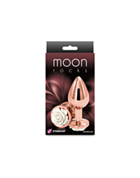 Against a green background, a white icon of a rocket taking off is featured, evoking the image of Starship Moon Rocks-Rose-Medium-White ascending into stardust. This is encased in a circle with the phrase "No Image" artfully displayed at the top.