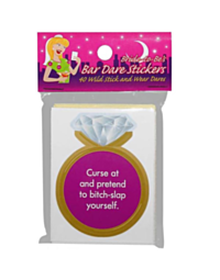 Enhance your bridal or bachelorette party invites with the Bride-To-Be Dare Stickers, featuring a green image placeholder with a white rocket icon encircled by star-like shapes and the text "No Image" at the top for added flair.