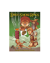 A graphic of a rocket within a circular design decorated with stars, set against a green background evoking an epic fantasy adventure, with the text "No Image" at the top. Product Name: Wood Rocket Lord of the Smoke Rings Adult Coloring Book.