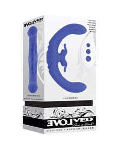 Evolved-Sil Rechargeable Lovebirds Double Vib-Blue