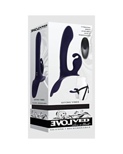 Evolved-Sil Rechargeable Giving Vibes Vib Strap On-Purple