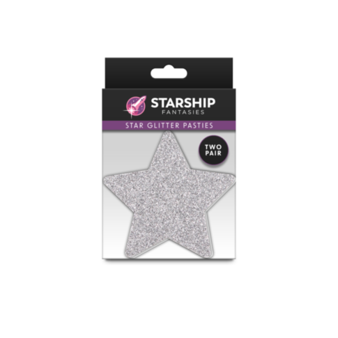 A green square labeled "No Image" is at the top. Beneath it, a white rocket icon launches upward, surrounded by stars and a planet, evoking the celestial design of the Starship Star Glitter Pasties - 2 Pair as they sparkle like cosmic body décor in space.