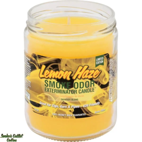 A green square displays a light gray symbol of a rocket launching into space, encircled with stars and a planet. Above it, the text reads "No Image." This serene setting mirrors the calming effect of the Smoke Odor Candle Lemon Haze, merging tranquility w