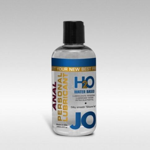 A green background featuring a light gray icon of a rocket soaring through space with a smooth trail of stars represents the JO Anal H2O 8oz. The words "No Image" appear above the icon.
