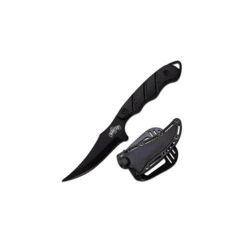 An icon, designed like the elegant form of an 8.5in Full Tang Black Persian Blade with Black Nylon Fiber Handle, depicts a rocket soaring upwards in a circular frame adorned with stars, all set against a green backdrop labeled "No Image.