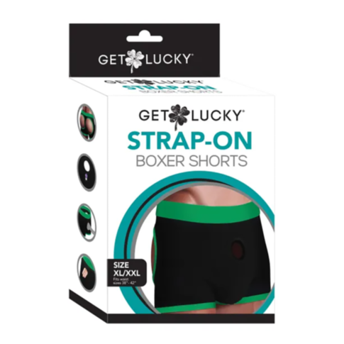 Get Lucky Strap-On Boxers Blk&Green XL-XXL