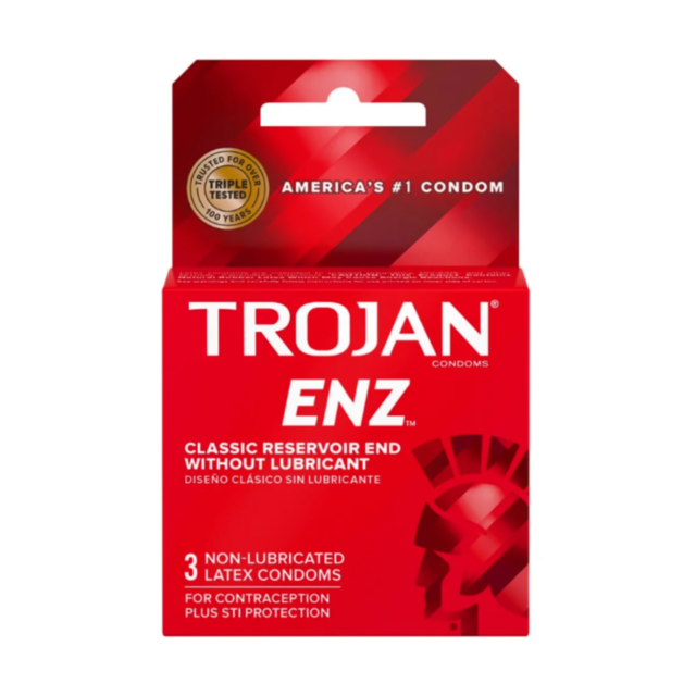Trojan Non Lube 3 Pk Condoms come in a red box and feature premium latex construction. Branded as Americas #1 condom, each pack contains three triple-tested condoms with a classic reservoir end for reliability and comfort.