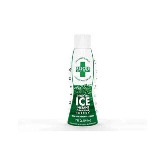 A green image showcasing a gray icon of a rocket encircling a star, highlighted by shimmering stars, suggests purity. The phrase "No Image" appears above, reflecting the clarity found in Rescue Detox I.C.E. Green Tea 17oz for body purity and detoxificatio