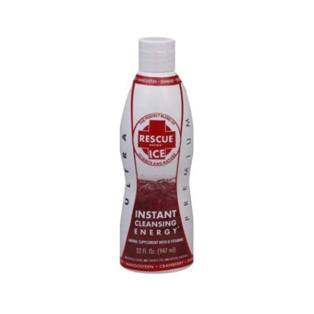 A green icon displaying 'No Image' at the top features a gray rocket ship encircled by a ring, orbiting a small planet with stars, symbolizing space exploration and the cleansing journey with Rescue Detox Ice Cranberry 17oz through the vast universe.