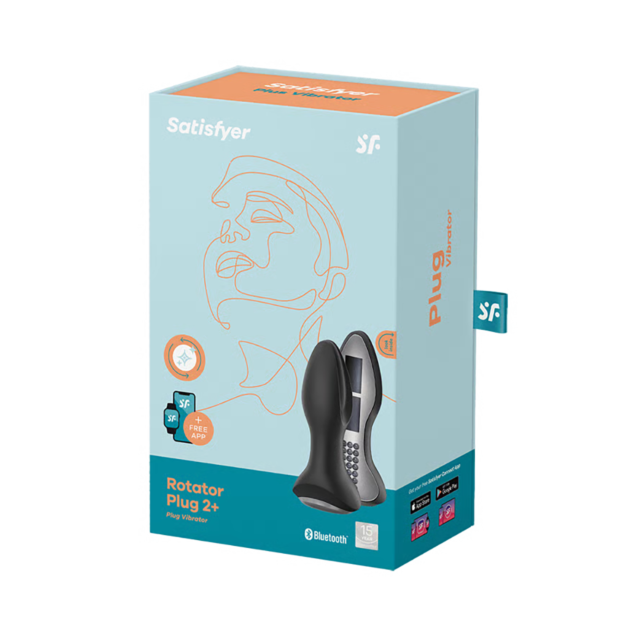 Satisfyer-Rotator Plug 2+ Sil Vib Dbl Anal Stim-Black