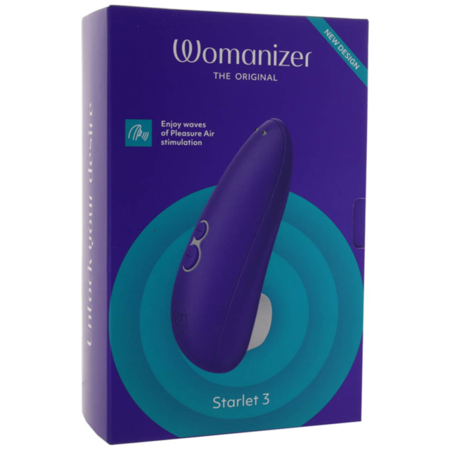 On an indigo background is a large circle showcasing a stylized rocket and planet design, representing the Womanizer Starlet 3 Indigo's innovative journey. The words "No Image" are displayed above, hinting at the unseen pleasure of its clitoral stimulatio