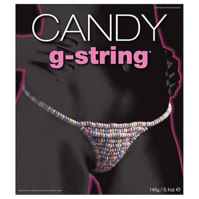 A green background with stylized white text "Candy G String" graces the top. Below, an emblem features a rocket launching upwards against a circular backdrop adorned with stars, symbolizing space exploration—a dynamic scene that captures the imagination l