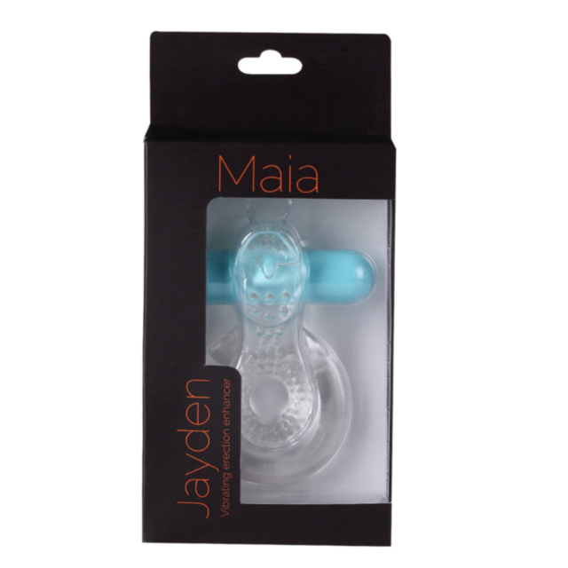 A clear blue square showcases a light blue graphic of a rocket soaring upwards, encircled by stars and a circular border. Above this dynamic image is the text "No Image," reminiscent of the adventurous spirit of the Maia-Jayden Rechargeable Cockring.