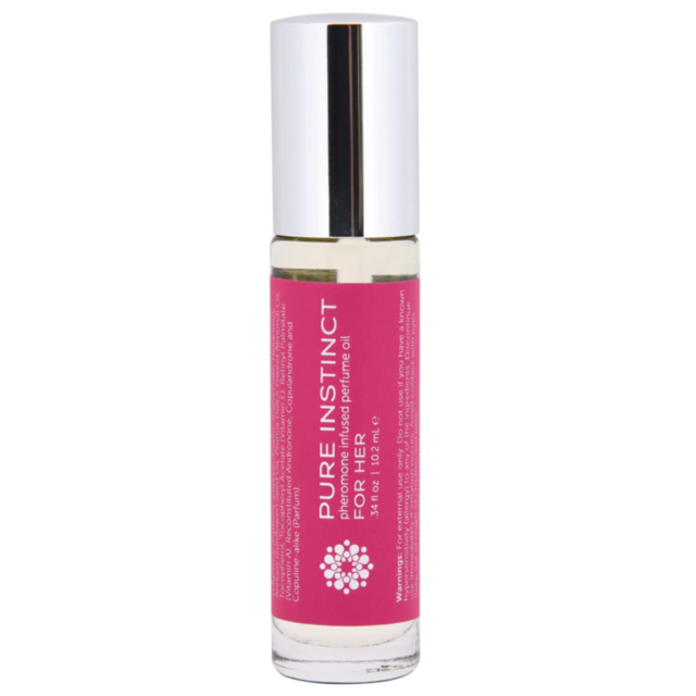 A green background adorned with a gray rocket icon in a circle, surrounded by stars and an intriguing celestial body, captures the essence of PURE INSTINCT PHEROMONE PERFUME OIL For Her - ROLL ON 10.2 mL. The words "No Image" are prominently placed above 