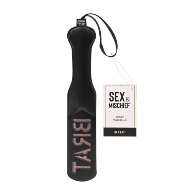 A green graphic showcases a bold design with a gray rocket encapsulated within a circle, symbolizing the spirit of innovation. Above this creative imagery is the text "S&M Brat Paddle.