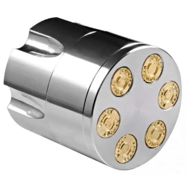 A durable Bullet Chamber 3 Part Grinder SMALL design features a green image with white text saying No Image above a stylized rocket and planet icon, surrounded by stars—capturing the imagination like an herb grinder catching every bit of pollen.