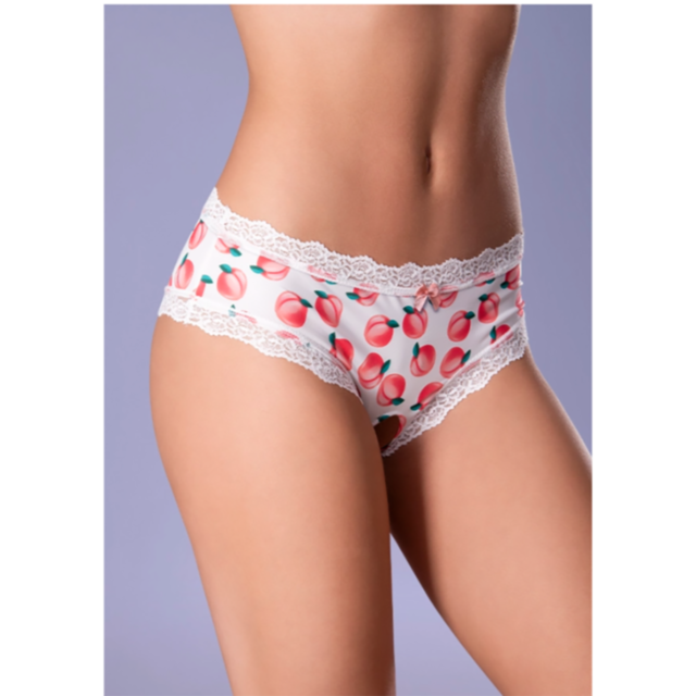Crotchless Boy Short w/ Lube Peach L/XL