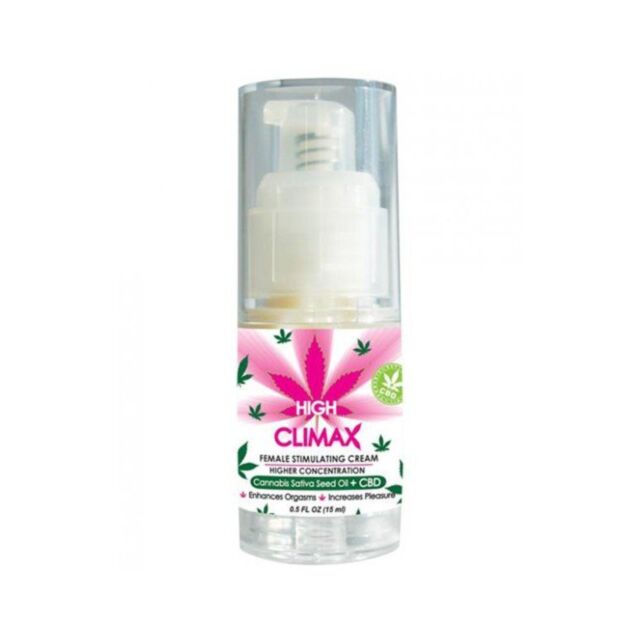 A gray rocket icon with stars takes off within a circle on a green background, symbolizing the natural boost provided by High Climax Female Stim with Hemp Seed Oil. Above it, the text reads No Image.
