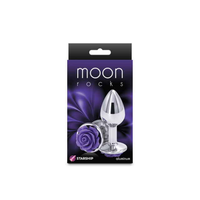 A purple rocket icon inside a circle with a green background, accompanied by the text "No Image" at the top, subtly hints at Starship Moon Rocks-Rose-Medium.