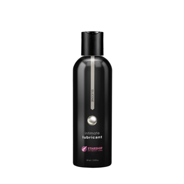 A green image showcases a gray rocket illustration encircled by stars and planets, evoking a cosmic feel. The text above reads "No Image." It's ideal for latex-safe experiences when used with Starship Intimate Care Silicone Lube 2oz.