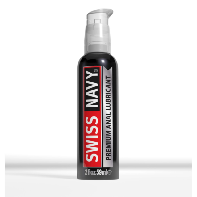 A placeholder image showcasing a silicone-based design exhibits a green background and a white rocket icon within a starry circle, accompanied by the text "No Image" for the Swiss Navy Anal Lube 2oz product.