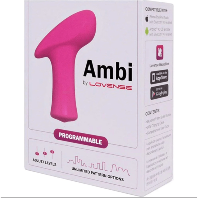 A black cat with a white patch on its chest lounges on a bed decorated with leaf-patterned pillows and a green duvet. The cat gazes intently at the camera, set in a dimly lit, cozy room that exudes tranquility. A discreet Lovense Ambi T Bullet vibrator re