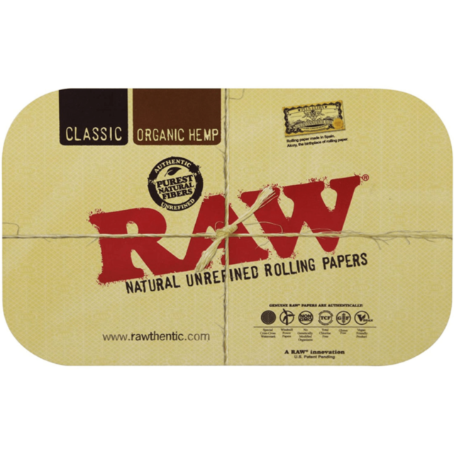 A green image featuring a white rocket icon inside a circle with stars, accompanied by the words "No Image" above it, reflects the sleek design of the Raw Mini Magnetic Tray Cover frequently used on metal rolling trays.