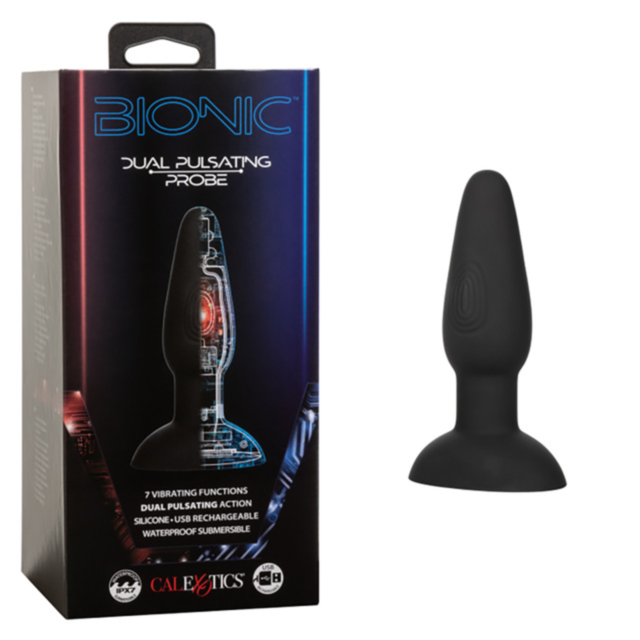 A green square features a white rocket icon inside a circle, with stars sprinkled around it. Above, the text "No Image" is displayed, reminiscent of the discreet design found in premium silicone accessories like the Cal Exotics-Bionic Dual Pulsating Probe