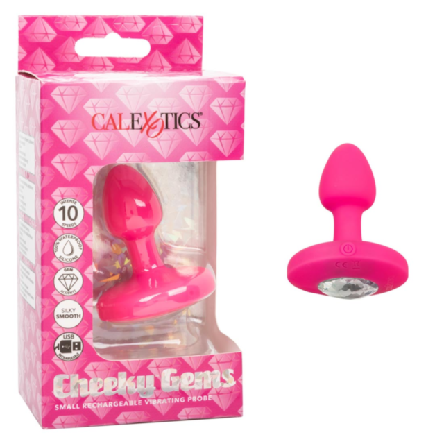 Cal Exotics-Cheeky Gems Recharge Vib Probe-Pink Sm