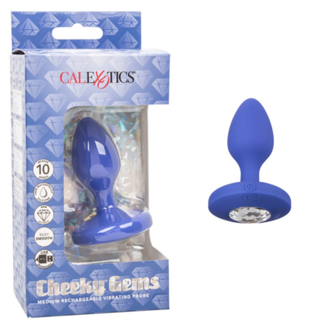 Cal Exotics-Cheeky Gems Recharge Vib Probe-Blue Med