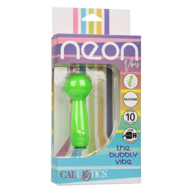 A dynamic green background featuring the text "No Image" positioned above a light blue, encircled rocket icon serves as a placeholder for an image of the Cal Exotics - Neon Vibes The Bubbly Vibe in Green.