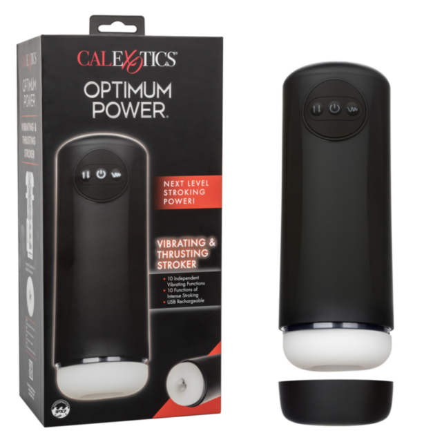 A green square showcases a gray rocket and planet icon at its center, echoing the design of a Cal Exotics-Optimum Power Vib&Thrusting Stroker. Above the icon, the words "No Image" are elegantly inscribed.