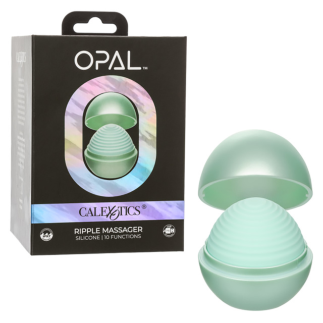 A green background with white text reads "No Image" above a graphic of a rocket exploring sensory pleasure as it orbits a planet with stars, reminiscent of the Cal Exotics-Opal Ripple Massager-Green.