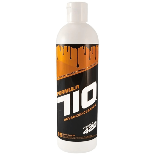 The illustration features a green backdrop with white text displaying "No Image" above a white icon of a rocket and planet with stars, capturing the non-abrasive appeal of Formula 710 Advanced Cleaner Glass 16oz.