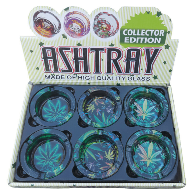 A card in green showcases a white rocket icon encircled by stars, echoing the striking designs found on the GITD Round Glass Ashtray Tattoo Mix. The text “No Image” is prominently placed above the icon.