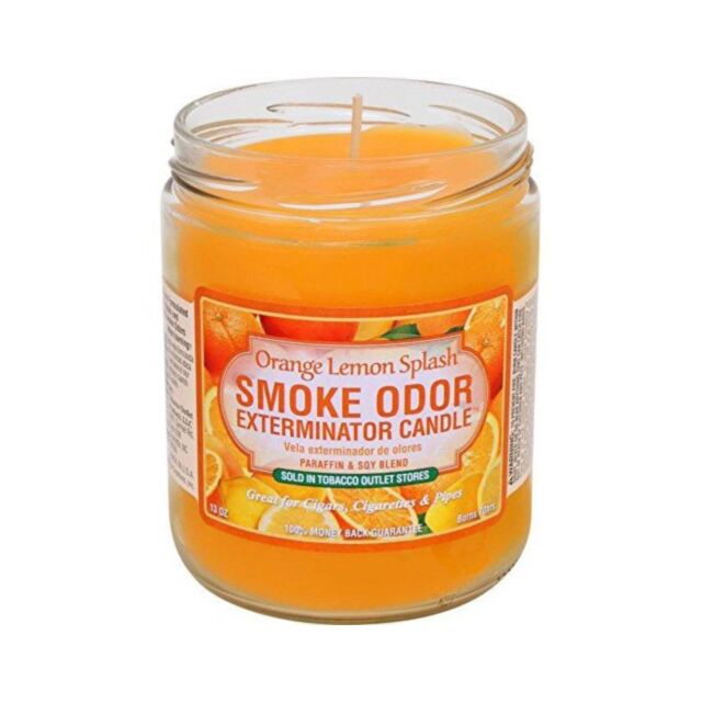 A green background features the text "No Image" along with a white graphic of a rocket launching over a stylized circle adorned with stars, representing the freshness and efficacy of odor-eliminating solutions like the Smoke Odor Candle in Orange Lemon Sp