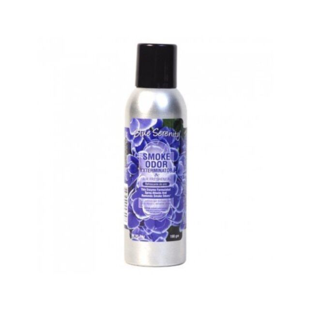 A green background showcases a light gray circle with a minimalist rocket design, capturing the essence of the Smoke Odor Spray Blue Serenity's effectiveness. Text above reads No Image.