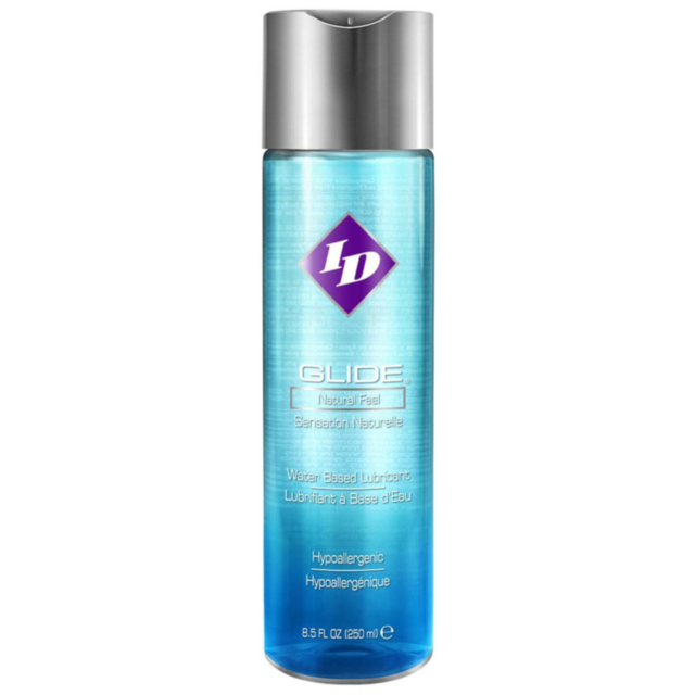 A green rectangle featuring a gray rocket icon surrounded by stars within a central circle, with the text "No Image" displayed above, similar to the label of ID Glide 8.5oz water-based lubricant.