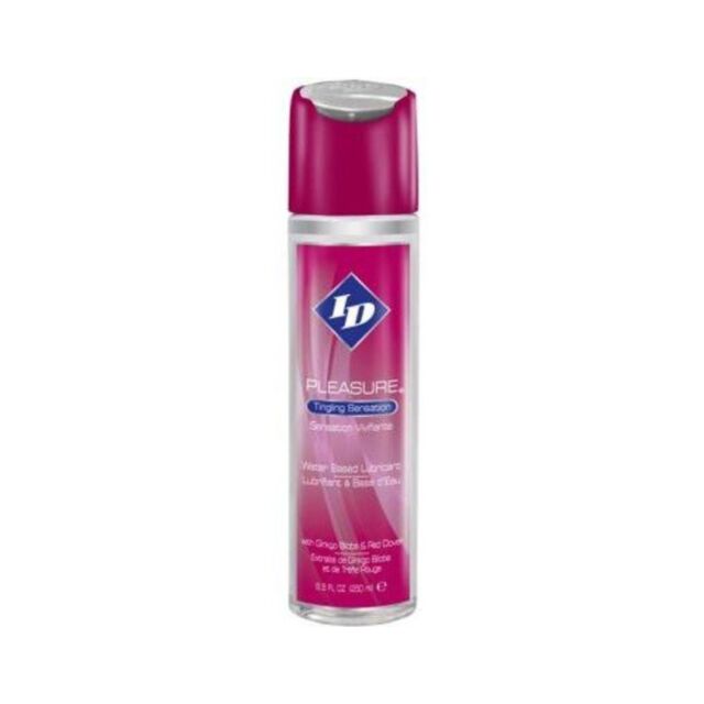 Graphic representation of a rocket encased in a circle, accompanied by stars and a sun set against a calming green backdrop, invoking a natural feeling of an enhanced journey, with the words "I.D. Pleasure Tingling Sensation 8.5oz" displayed above.