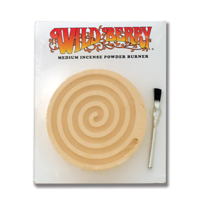 A gray rocket icon and spiral design within a circle featuring stars is depicted on a green placeholder image, with the words "No Image" displayed at the top. This resembles the theme of the incense holder named Incense Powder Burner Spiral Medium.
