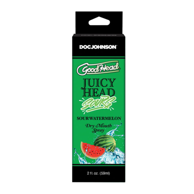A graphic on a green background showcases a light gray circle with a rocket soaring toward a planet, leaving behind a sparkling trail of stars. At the top, the words "No Image" are shown, evocative of Good Head's Juicy Head Dry Mouth Spray in Sour Waterme