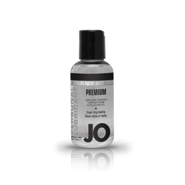The illustration features a green backdrop with the words "No Image" in white text at the top. Beneath this, a sleek rocket icon—evoking the smoothness of JO 2.5oz Personal Lubricant Premium—soars outward, encircled by a border adorned with star-like patt