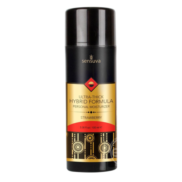 A green background features a gray rocket icon surrounded by sparkles, symbolizing the launch of Sensuva Ultra Thick Hybrid Lube Strawberry 3.4 fl. The text "No Image" appears above, hinting at a product designed specifically for the unique needs of your 