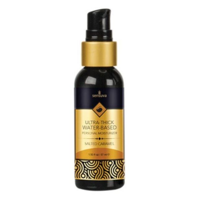 A green background with a light gray graphic of a rocket, symbolizing the Sensuva Ultra Thick Water Base Salted Caramel personal moisturizer, soaring around a planet amidst stars. The words "No Image" are displayed at the top.