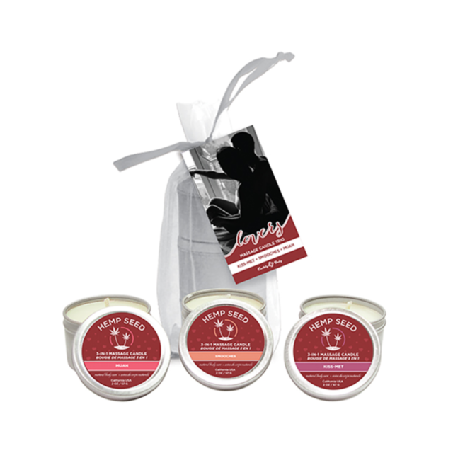 Hemp Seed  Valentines Day Candle Trio