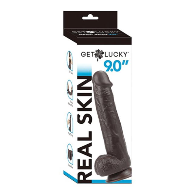 Get Lucky 9in Dual Layer Dong Dark Brown