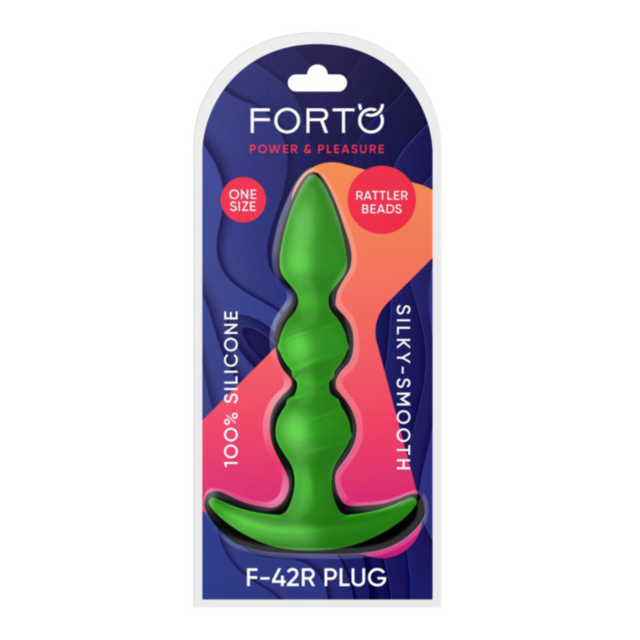 A representation of a rocket featuring two circular windows ascending, with stars around it and encircled by a white line on a green backdrop. Above, the words "No Image" appear, resembling the Forto-F42R Extra Long Beaded Rattler Plug in its green hue re