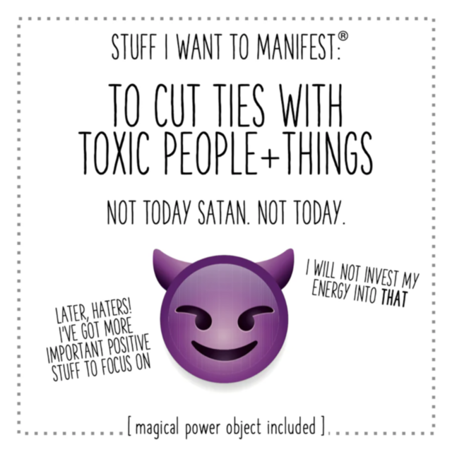 Cut Ties with Toxic People + Things Card w Charm
