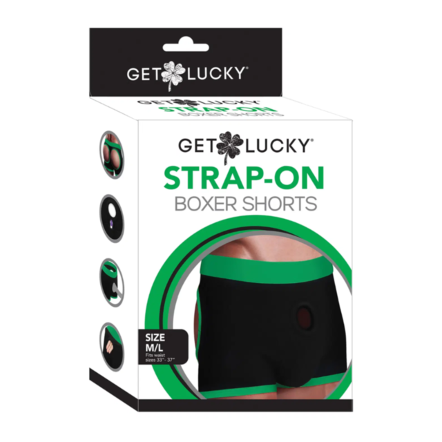 Get Lucky Strap-On Boxers Blk&Green MD-LRG